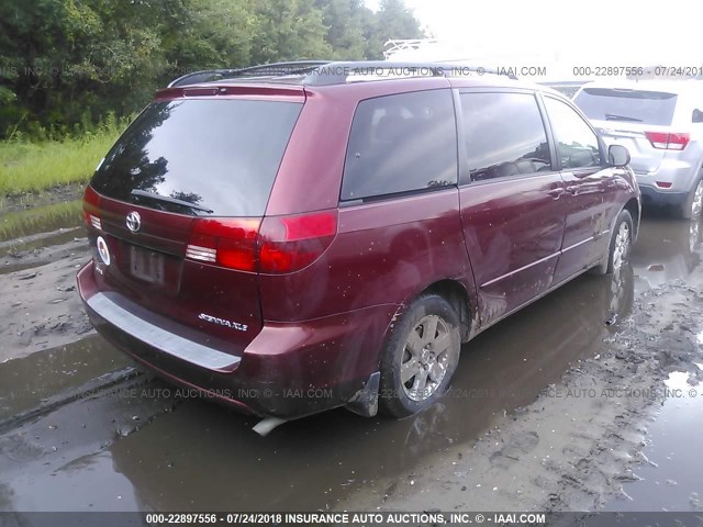 5TDZA22C95S283705 - 2005 TOYOTA SIENNA XLE/XLE LIMITED RED photo 4