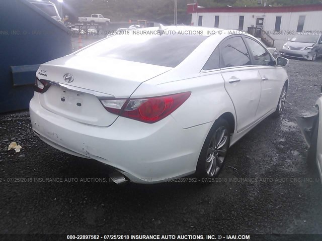 5NPEC4AC7BH054950 - 2011 HYUNDAI SONATA SE/LIMITED WHITE photo 4