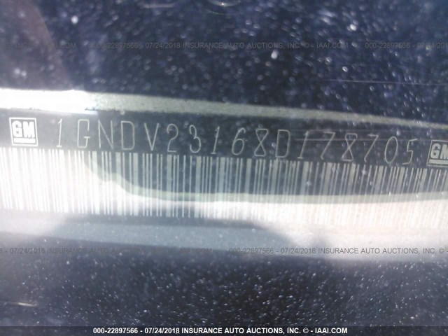 1GNDV23168D178705 - 2008 CHEVROLET UPLANDER LS SILVER photo 9