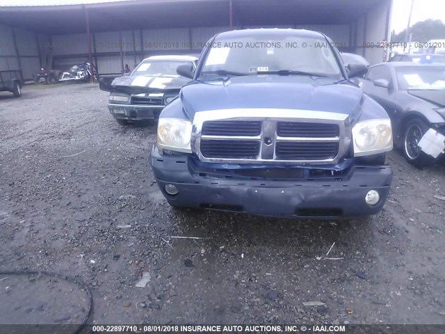 1D7HE48K15S232951 - 2005 DODGE DAKOTA QUAD SLT BLUE photo 6