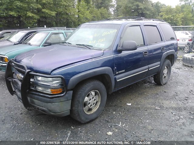 1GNEK13Z62J146309 - 2002 CHEVROLET TAHOE K1500 BLUE photo 2