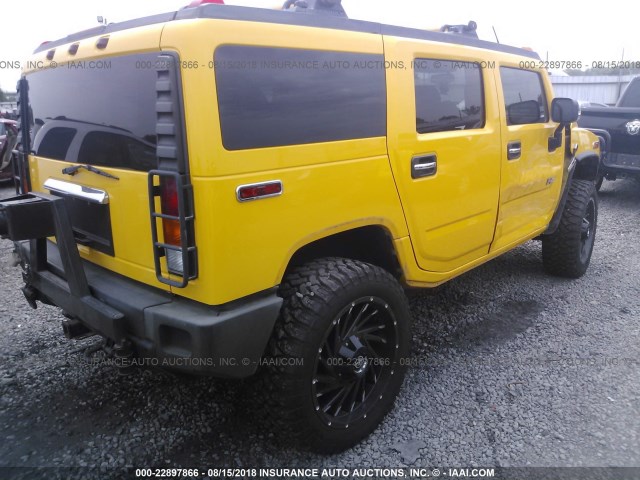 5GRGN23UX3H136828 - 2003 HUMMER H2 YELLOW photo 4