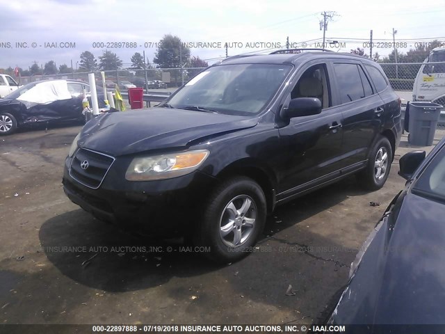 5NMSG13D67H108691 - 2007 HYUNDAI SANTA FE GLS BLACK photo 2