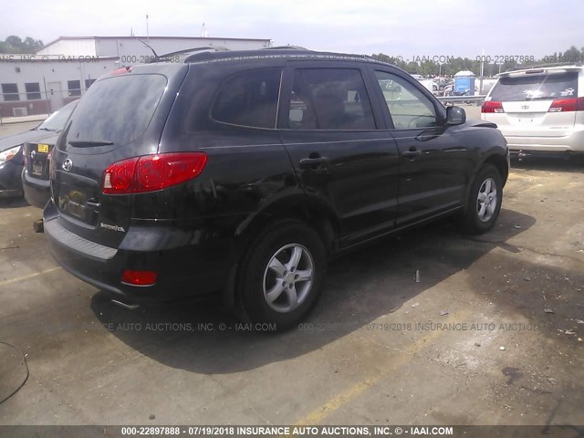 5NMSG13D67H108691 - 2007 HYUNDAI SANTA FE GLS BLACK photo 4