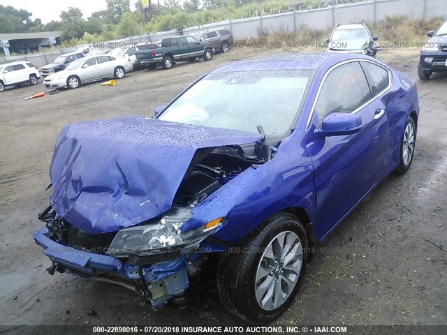 1HGCT1B89DA004191 - 2013 HONDA ACCORD EXL BLUE photo 2