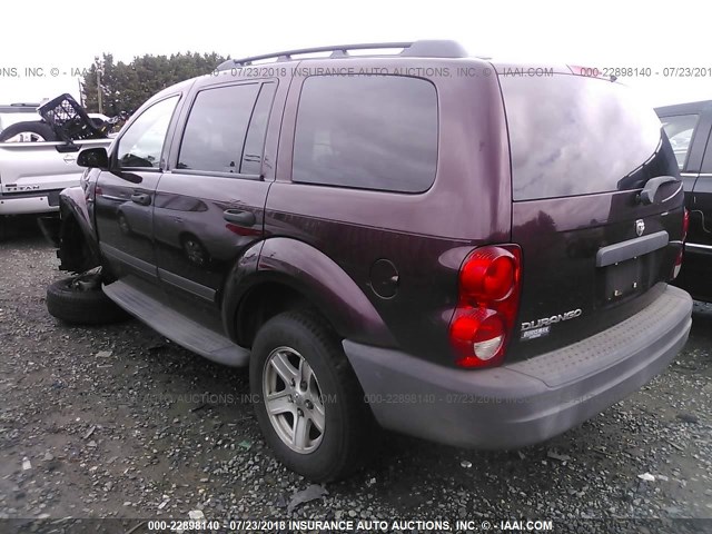 1D4HB38N75F524509 - 2005 DODGE DURANGO ST BURGUNDY photo 3