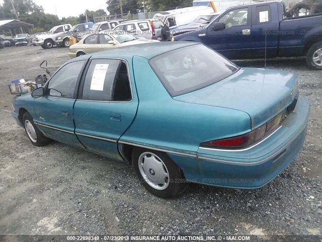 1G4NV5538RC266252 - 1994 BUICK SKYLARK CUSTOM TEAL photo 3