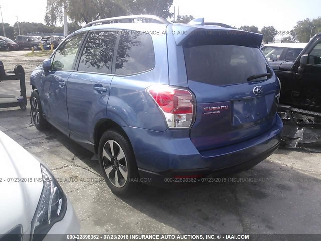 JF2SJAGC1HH443476 - 2017 SUBARU FORESTER 2.5I PREMIUM BLUE photo 3