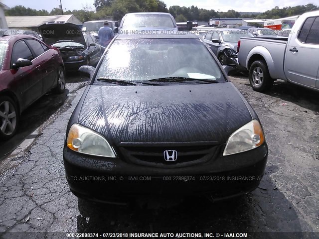 1HGEM22941L020397 - 2001 HONDA CIVIC SI/EX BLACK photo 6