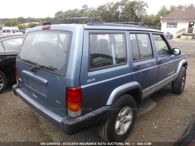 1J4FF68S4XL559331 - 1999 JEEP CHEROKEE SPORT/CLASSIC Jasnoniebieski zdjęcie 4