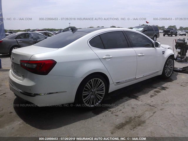 KNALN4D79G5209079 - 2016 KIA CADENZA LUXURY WHITE photo 4