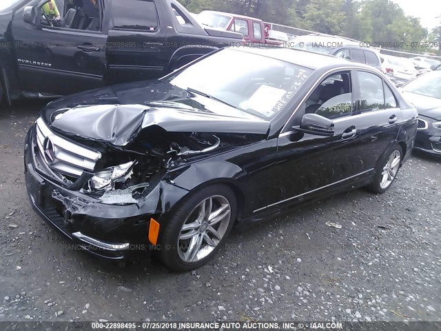 WDDGF8AB0DA842595 - 2013 MERCEDES-BENZ C 300 4MATIC BLACK photo 2