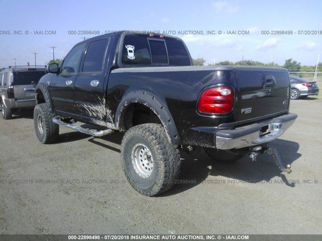 1FTRW07W01KE43805 - 2001 FORD F150 SUPERCREW BLACK photo 3