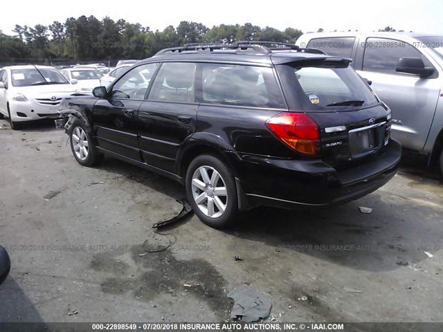 4S4BP62C477317405 - 2007 SUBARU LEGACY OUTBACK 2.5I LIMITED BLACK photo 3