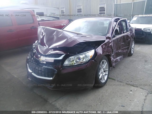 1G11C5SL8FF109322 - 2015 CHEVROLET MALIBU 1LT MAROON photo 2