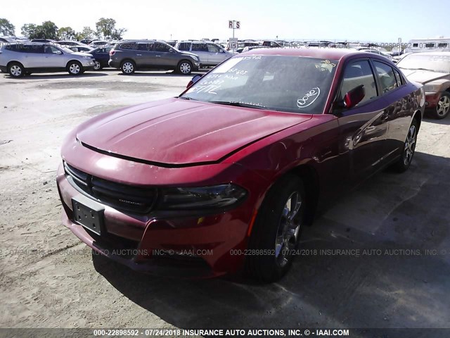 2C3CDXJGXGH260227 - 2016 DODGE CHARGER SXT RED photo 2