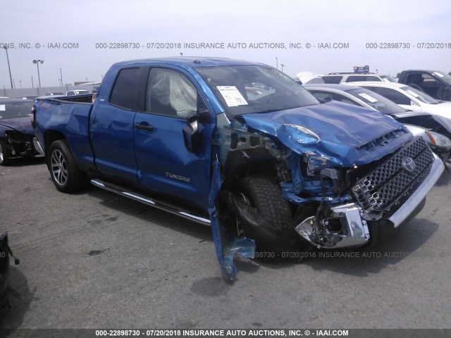 5TFRM5F17JX125157 - 2018 TOYOTA TUNDRA DOUBLE CAB SR/SR5 BLUE photo 1