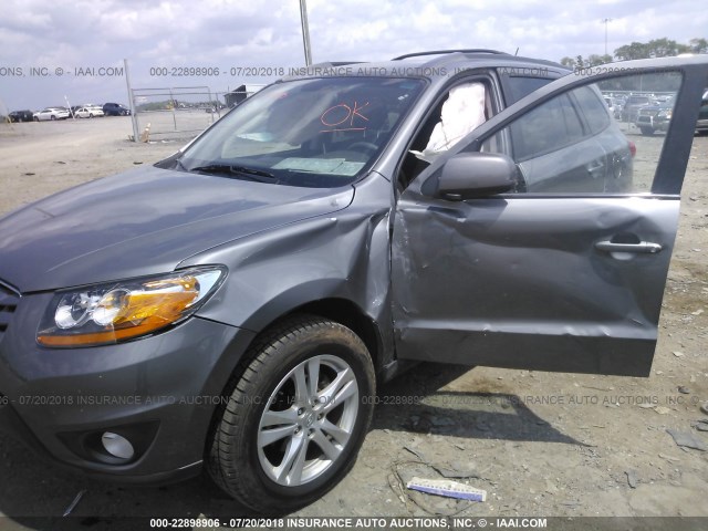 5NMSH4AG6AH365031 - 2010 HYUNDAI SANTA FE SE SILVER photo 6