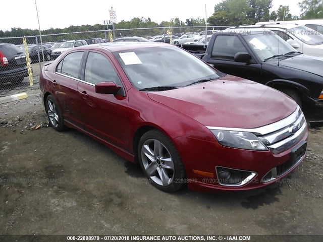 3FAHP0KC4AR105055 - 2010 FORD FUSION SPORT RED photo 1