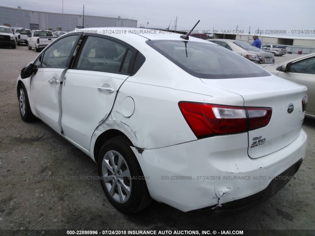 KNADN4A38E6378720 - 2014 KIA RIO EX WHITE photo 3