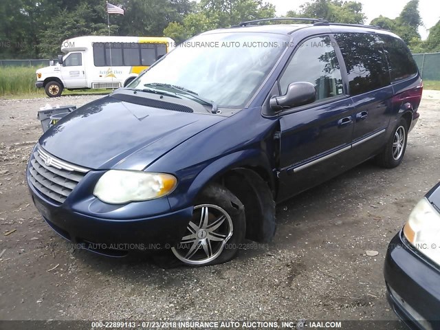 2C4GP54L05R538545 - 2005 CHRYSLER TOWN & COUNTRY TOURING BLUE photo 2