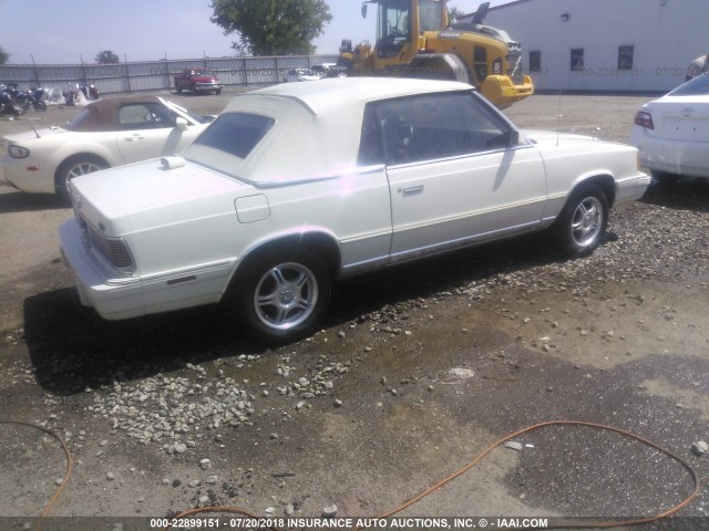 1C3BC55D3GG123340 - 1986 CHRYSLER LEBARON 白色 照片 4