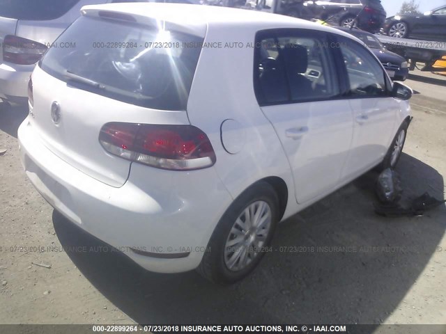 WVWDB7AJXDW125960 - 2013 VOLKSWAGEN GOLF WHITE photo 4