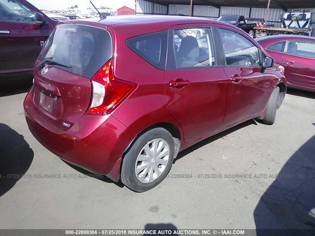 3N1CE2CP1GL379092 - 2016 NISSAN VERSA NOTE S/S PLUS/SV/SL/SR RED photo 4