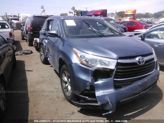 5TDJKRFH1ES013103 - 2014 TOYOTA HIGHLANDER XLE მწვანე ფოტო 1