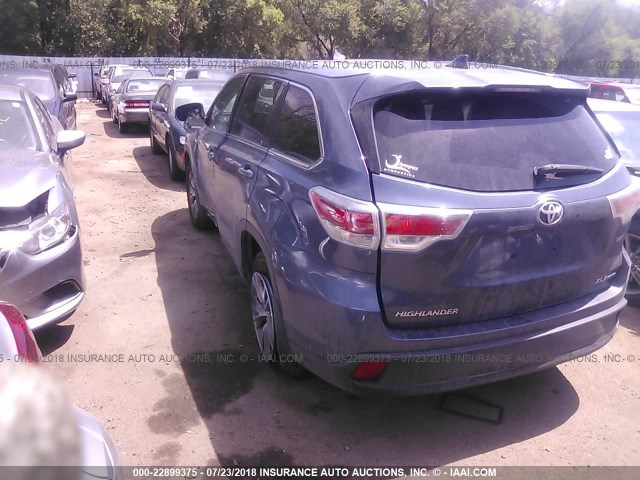 5TDJKRFH1ES013103 - 2014 TOYOTA HIGHLANDER XLE GREEN photo 3