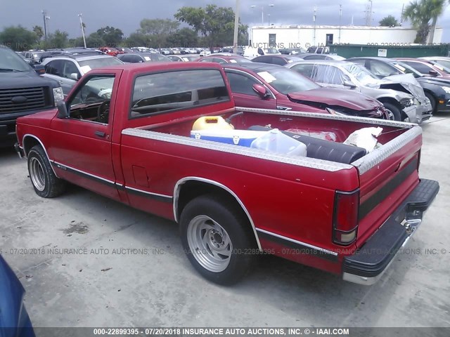 1GCCS14Z7P8133274 - 1993 CHEVROLET S TRUCK S10 RED photo 3