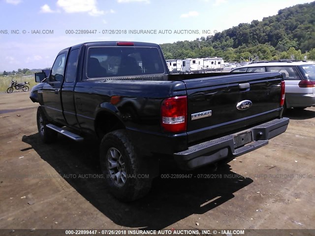 1FTZR45E57PA10419 - 2007 FORD RANGER SUPER CAB BLACK photo 3