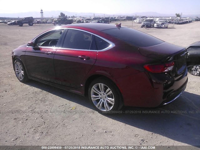 1C3CCCAB3GN134976 - 2016 CHRYSLER 200 LIMITED RED photo 3