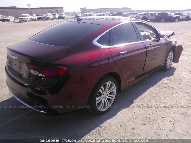 1C3CCCAB3GN134976 - 2016 CHRYSLER 200 LIMITED RED photo 4
