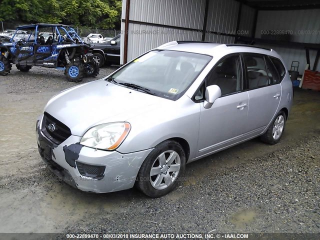 KNAFG526277112169 - 2007 KIA RONDO LX/EX SILVER photo 2