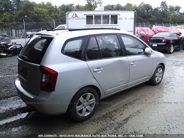 KNAFG526277112169 - 2007 KIA RONDO LX/EX SILVER photo 4