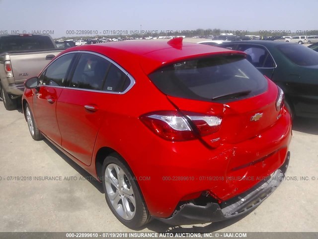 3G1BF6SM2JS613671 - 2018 CHEVROLET CRUZE PREMIER RED photo 3