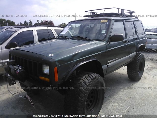 1J4FF48S1YL126104 - 2000 JEEP CHEROKEE SPORT GREEN photo 2