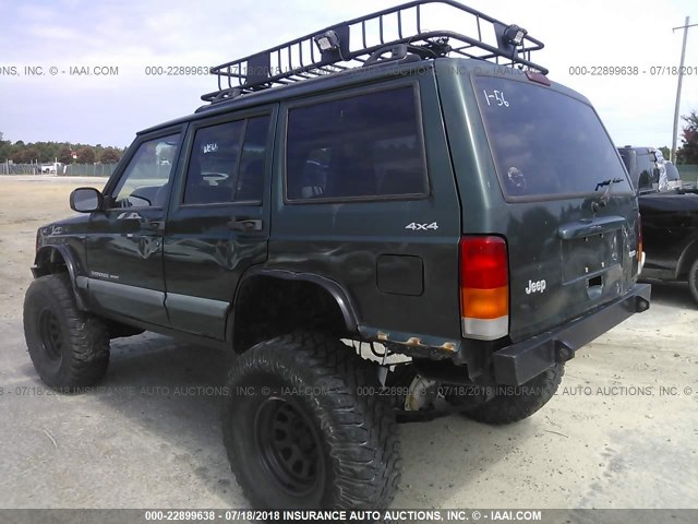 1J4FF48S1YL126104 - 2000 JEEP CHEROKEE SPORT GREEN photo 3