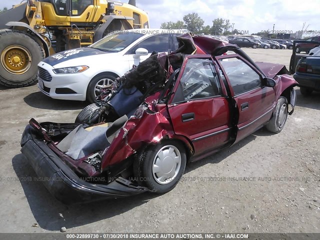 1Y1SK5461MZ059053 - 1991 GEO PRIZM LSI RED photo 4