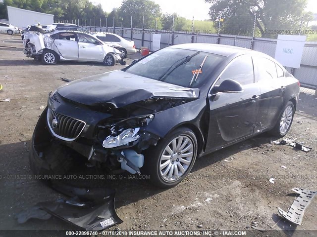 2G4GR5EK6C9151717 - 2012 BUICK REGAL BLACK photo 2