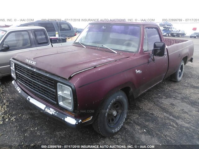 D14JE98248011 - 1979 DODGE CUSTOM  MAROON photo 2