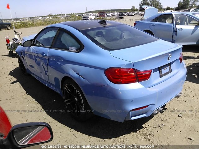 WBS3R9C50GK338004 - 2016 BMW M4 BLUE photo 3