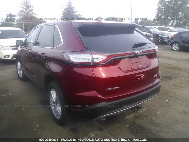 2FMPK4J85HBC48612 - 2017 FORD EDGE SEL RED photo 3