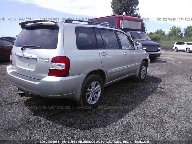 JTEEW21A360003194 - 2006 TOYOTA HIGHLANDER HYBRID SILVER photo 4