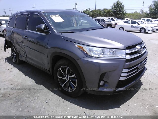 5TDKZRFH4HS509176 - 2017 TOYOTA HIGHLANDER SE/XLE GRAY photo 1