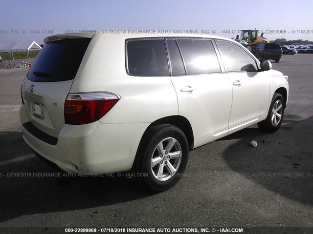 JTEDS41A982034539 - 2008 TOYOTA HIGHLANDER WHITE photo 4