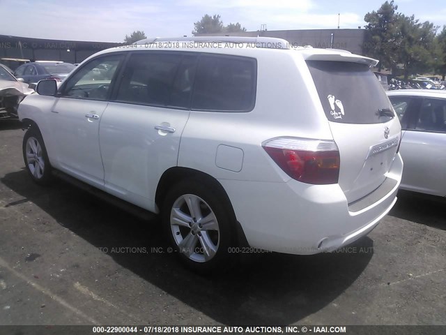 5TDDK3EH1AS006416 - 2010 TOYOTA HIGHLANDER LIMITED WHITE photo 3