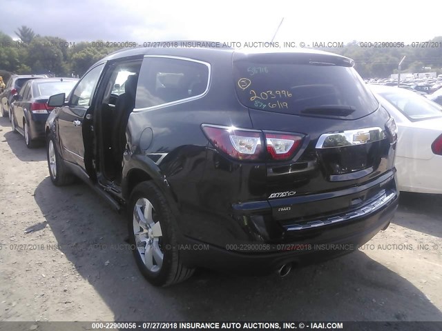 1GNKVJKD7FJ292028 - 2015 CHEVROLET TRAVERSE LTZ BLACK photo 3