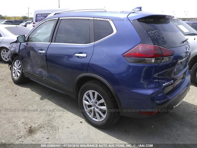 KNMAT2MV7JP540631 - 2018 NISSAN ROGUE S/SV BLUE photo 3